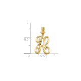 10k Yellow Gold Initial H Pendant, Script Monogram Letter Charm for Women