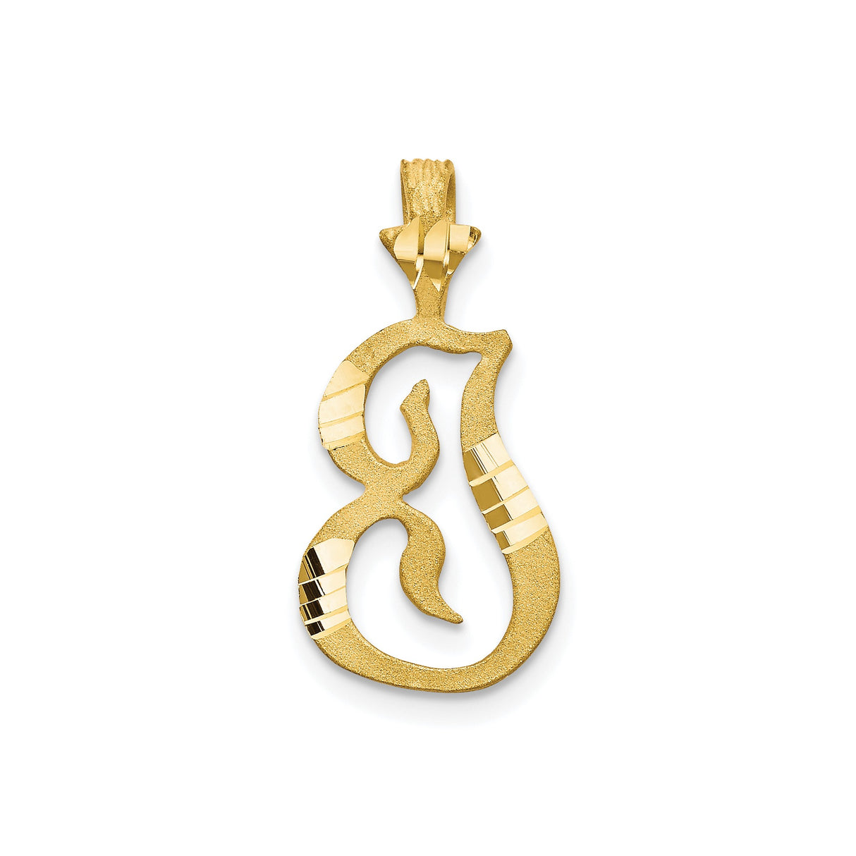 10k Yellow Gold Pendant with Abstract Arabic Calligraphy, Islamic Faith Design for Women