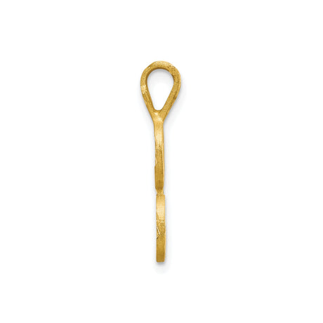 10k Yellow Gold Adinkra Eban Symbol Pendant, African Heritage Unisex Jewelry for Empowerment and Protection