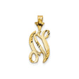 10k Yellow Gold Pendant with Arabic Calligraphy, Islamic Symbol and Textured Accents