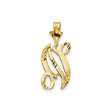 10k Yellow Gold Pendant with Arabic Calligraphy, Islamic Symbol and Textured Accents