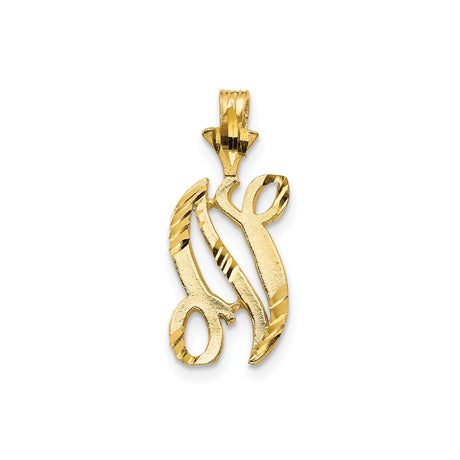 10k Yellow Gold Pendant with Arabic Calligraphy, Islamic Symbol and Textured Accents