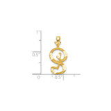 10k Yellow Gold Ankh Pendant, Textured and Polished Egyptian Symbol of Life and Strength