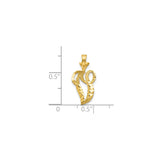 10k Yellow Gold Chai Pendant with Polished and Textured Finish, Jewish Faith Symbol