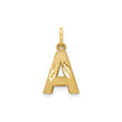 10k Yellow Gold Letter A Pendant Charm, Polished and Textured Alphabet Jewelry for Women or Unisex Wear