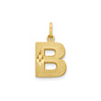 10k Yellow Gold Letter B Pendant with Textured Finish and Diamond Cut Detail