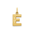 10k Yellow Gold Letter E Pendant with Textured Finish and Teardrop Cutout Detail