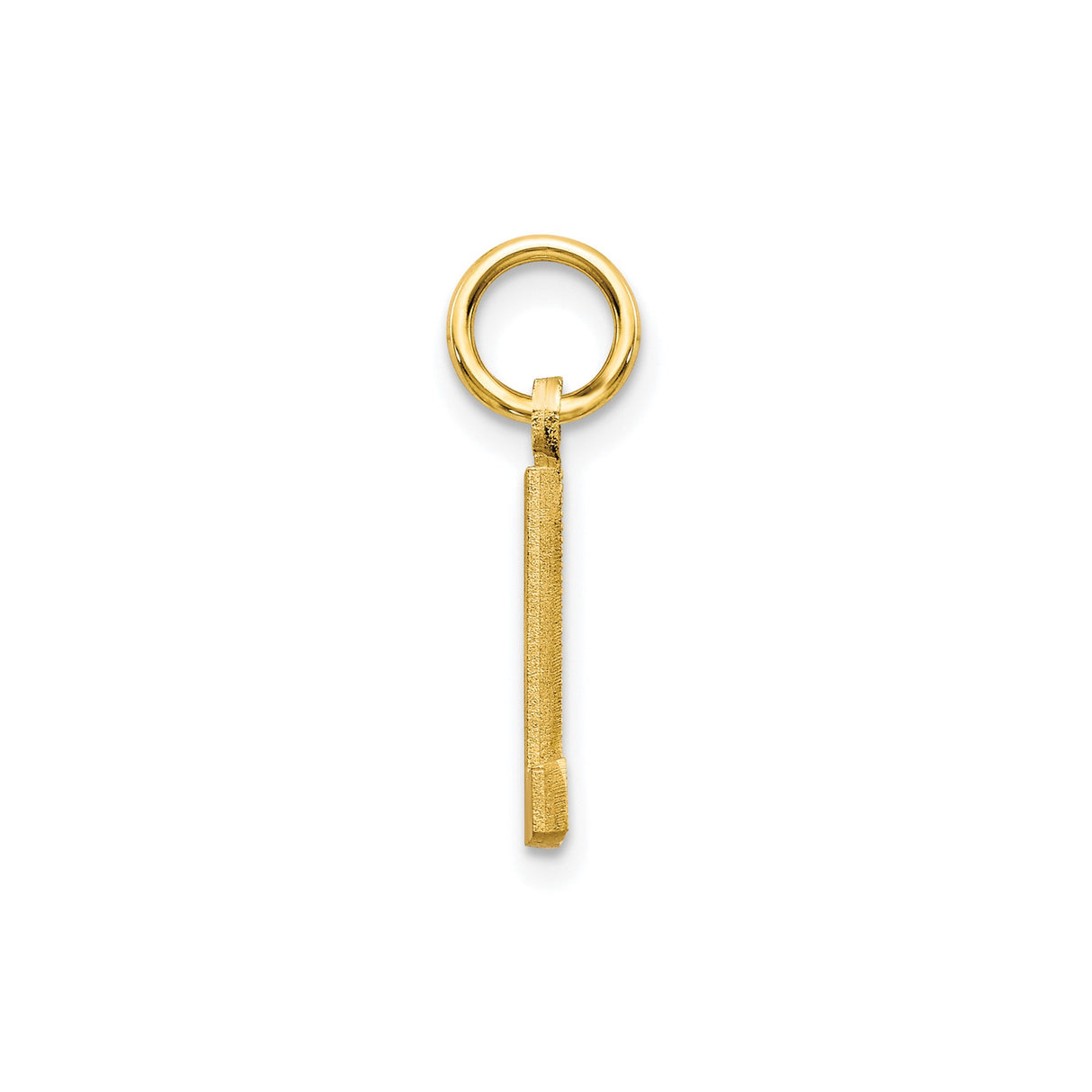 10k Yellow Gold Initial L Pendant with Diamond Cut Detailing, Block Letter Charm