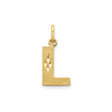 10k Yellow Gold Initial L Pendant with Diamond Cut Detailing, Block Letter Charm