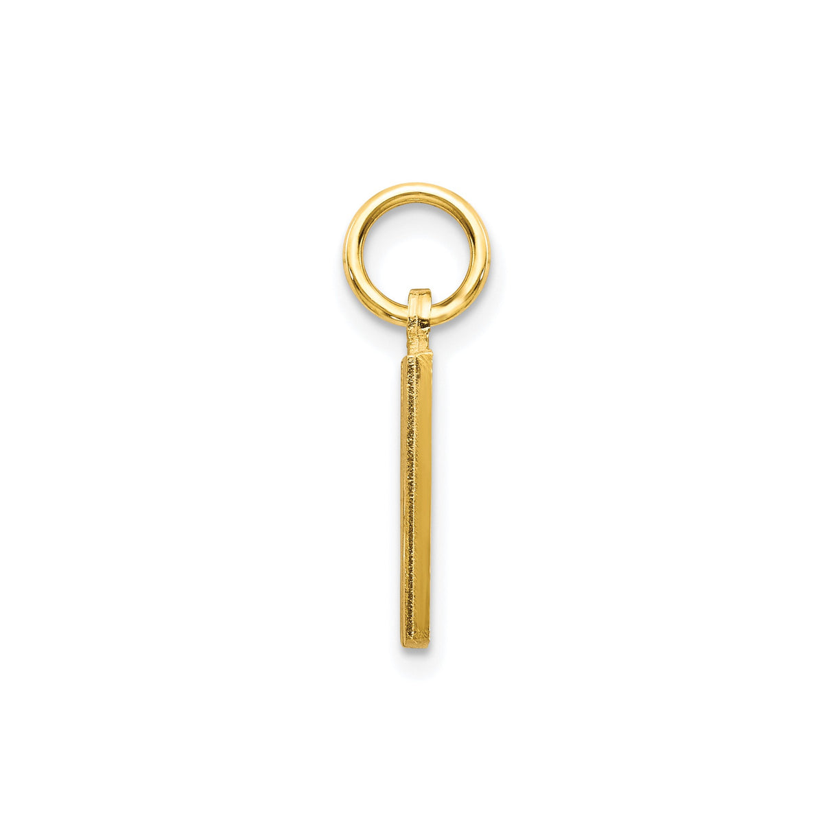 10k Yellow Gold Initial M Pendant with Diamond-Cut Accents, Bold Block Letter Charm