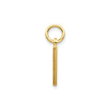 10k Yellow Gold Initial M Pendant with Diamond-Cut Accents, Bold Block Letter Charm