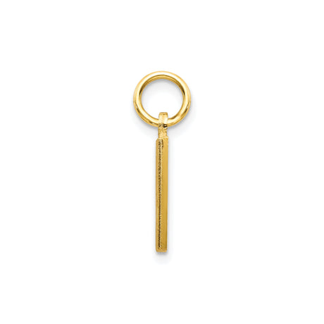 10k Yellow Gold Initial M Pendant with Diamond-Cut Accents, Bold Block Letter Charm