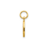 10k Yellow Gold Initial O Pendant Charm with Diamond Cut Accents, Unisex Alphabet Letter Jewelry