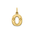10k Yellow Gold Initial O Pendant Charm with Diamond Cut Accents, Unisex Alphabet Letter Jewelry