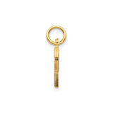 10k Yellow Gold Letter P Pendant, Textured Diamond Cut Initial Charm, Unisex Jewelry