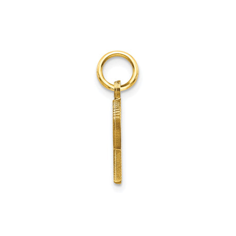 10k Yellow Gold Letter R Pendant, Diamond Cut Polished Initial Charm for Women or Unisex Wear