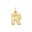 10k Yellow Gold Letter R Pendant, Diamond Cut Polished Initial Charm for Women or Unisex Wear
