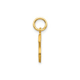 10k Yellow Gold Initial S Pendant with Brushed Matte Finish and Polished Accents