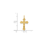 10k Yellow Gold Crucifix Pendant with Christ Figure, Religious Cross Charm for Men and Women