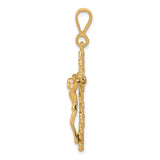 10k Yellow Gold Crucifix Pendant with Detailed Jesus Cross Figure, Catholic Christian Charm