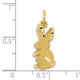 BABY BUNNY Charm Pendant in Real 10k Yellow Gold