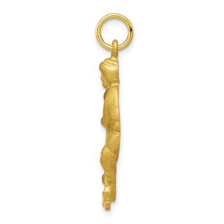 10k Yellow Gold Hockey Player Pendant with Stick and Puck, Sports Charm for Men or Unisex