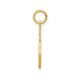 10k Yellow Gold Tennis Racket Pendant, Openwork Sports Charm for Women or Unisex