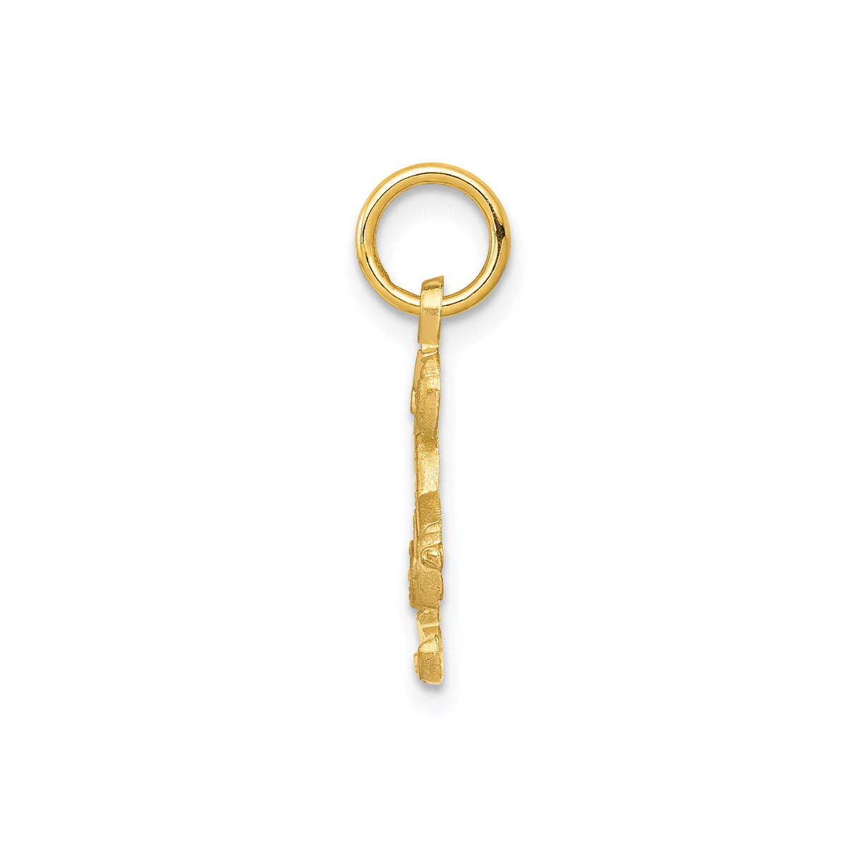 10k Yellow Gold Skier Pendant Charm in Mid-Ski Position with Poles, Winter Sports Theme