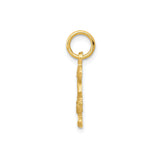 10k Yellow Gold Skier Pendant Charm in Mid-Ski Position with Poles, Winter Sports Theme