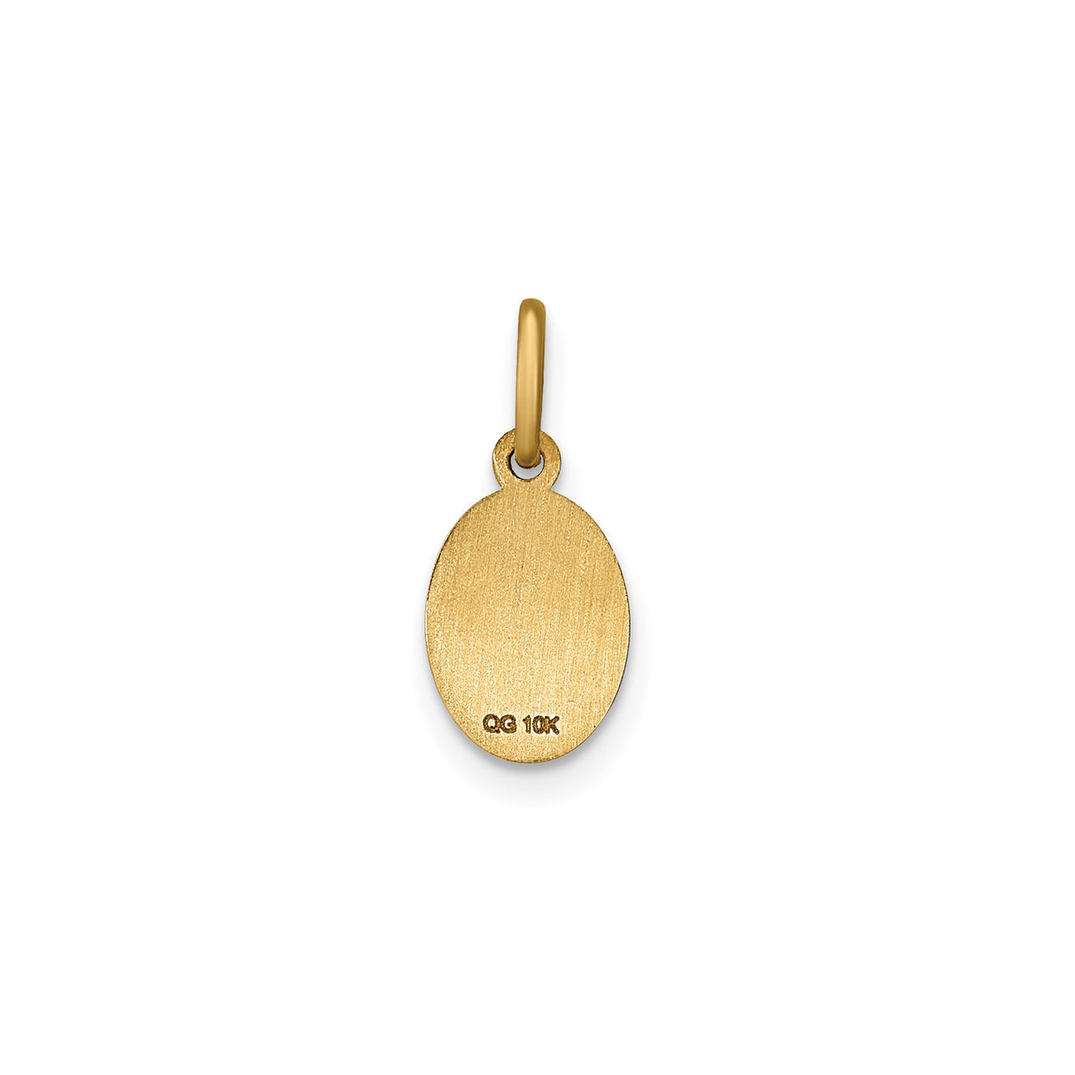 10k Yellow Gold Saint Christopher Oval Pendant with Textured Medallion