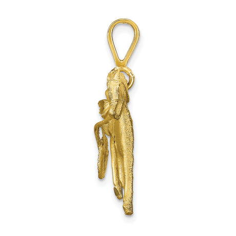 10k Yellow Gold Horse and Sulky Pendant, Detailed Harness Racing Charm with Driver