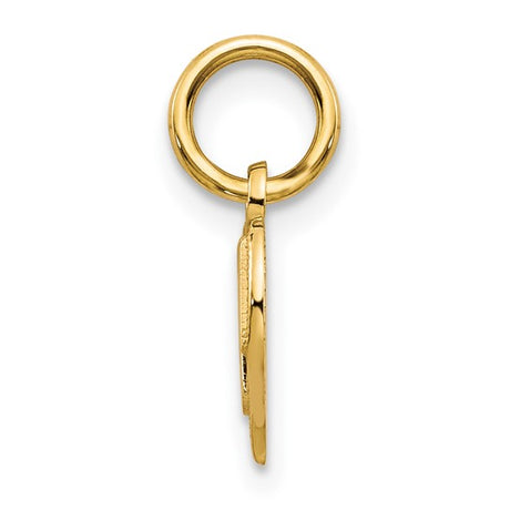 10k Yellow Gold Heart Pendant with Bold MOM Letters, Sentimental Mother Jewelry Charm