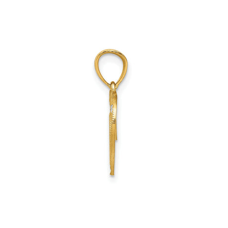 10k Multi-Tone Gold Heart Pendant, Double Open Heart with Two-Tone Design for Women