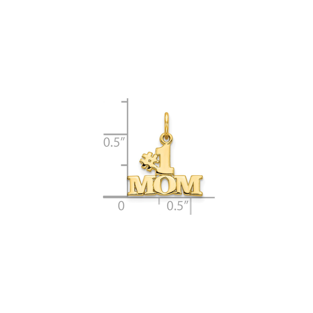 10k Yellow Gold Mom Pendant, Bold #1 Design, Motherhood Charm for Necklace or Bracelet