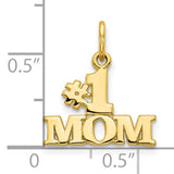 10k Yellow Gold Mom Pendant, Bold #1 Design, Motherhood Charm for Necklace or Bracelet