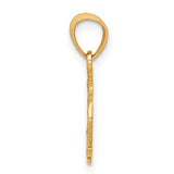 10k Multi-Tone Gold Pendant, #1 Mom Design with Rhodium Accent and Leaf Detail