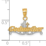 #1 Godmother Charm Pendant in Real 10k Multi-Tone Gold