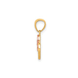 10k Two-Tone Gold Heart Pendant with 15 AÑOS Design, Quinceañera Charm for Teen Girl