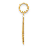 10k Yellow Gold Pendant, Number One Mom Design with Bold Lettering and Flower Detail