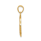10k Two-Tone Gold 15 Años Pendant with Rose, White, and Yellow Scalloped Oval Design