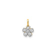 10k Yellow Gold Pendant with Cubic Zirconia, Flower Cluster Design for Women