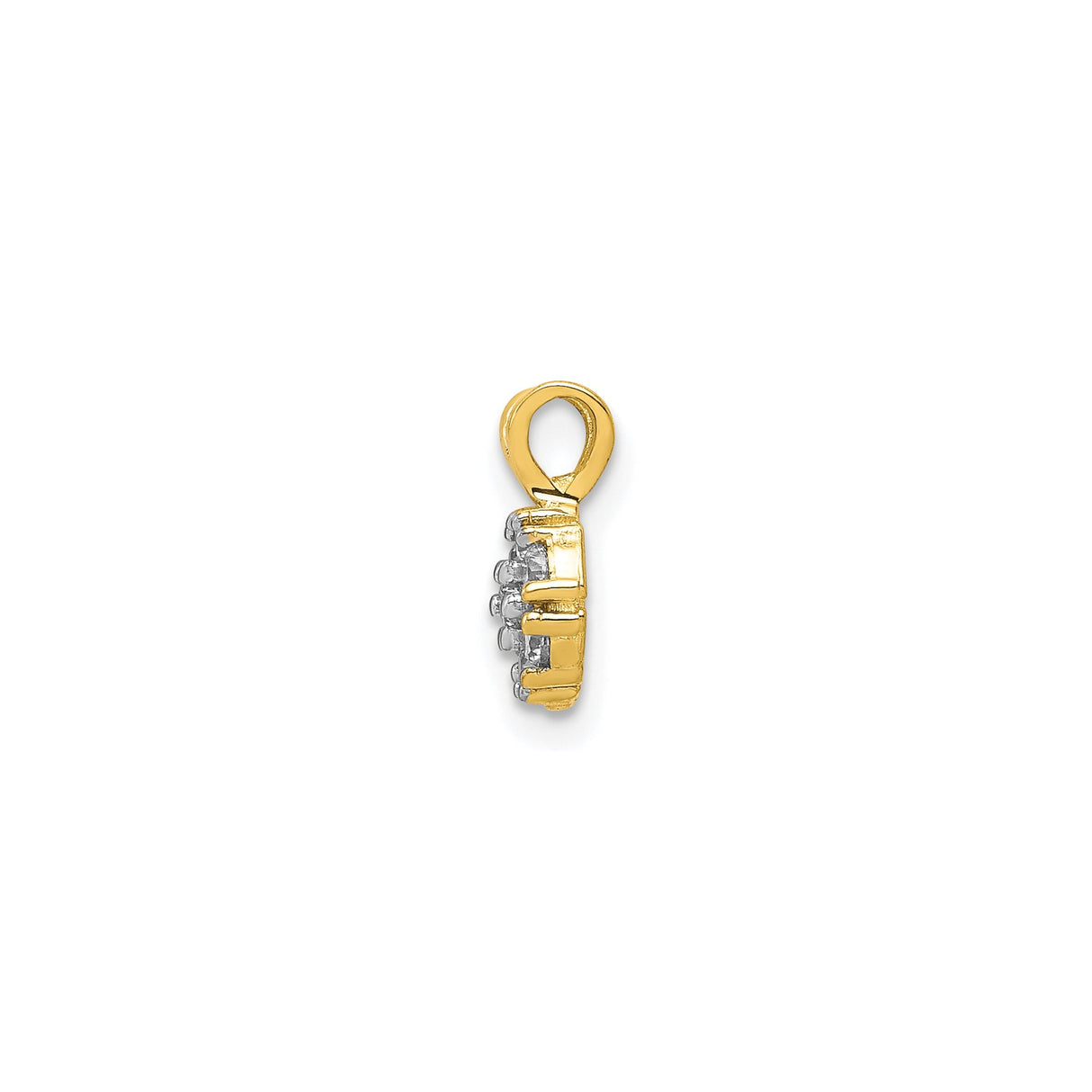 10k Yellow Gold Pendant with Cubic Zirconia in Floral Cluster Design for Women