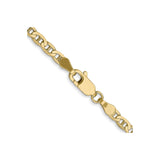 10K Yellow Gold 3 mm Polished Chain Necklace, Solid alternate angle