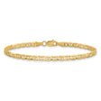 10K Yellow Gold 3 mm Polished Chain Anklet, Solid