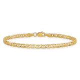 10K Yellow Gold 3 mm Polished Chain Bracelet, Solid