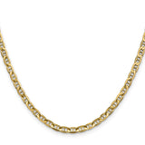 10K Yellow Gold 3.75 mm Polished Chain Necklace, Solid