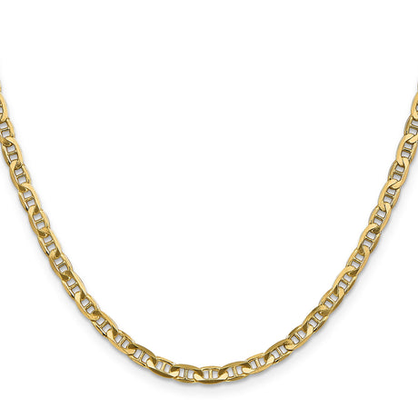 10K Yellow Gold 3.75 mm Polished Chain Necklace, Solid