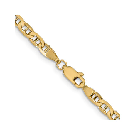 10K Yellow Gold 3.75 mm Polished Chain Necklace, Solid alternate angle