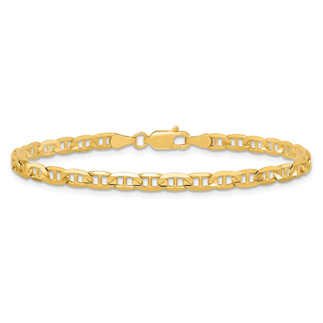 10K Yellow Gold 3.75 mm Polished Chain Anklet, Solid alternate angle