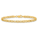 10K Yellow Gold 3.75 mm Polished Chain Bracelet, Solid alternate angle
